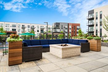 Sundeck, loungers, & fire features